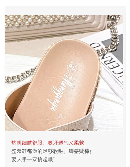 2026 Brand Rhinestone Buckle Sandals