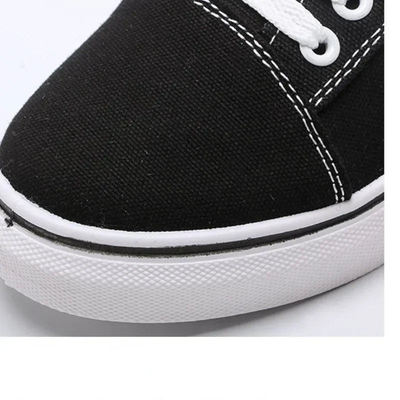 Women Outdoor Breathable Skateboarding Canvas Walking trainers Youth Students Flat Jogging Sneakers Low Upper White Shoes Tennis