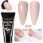 30ML Glitter Poly Nail Gel Hema Free Pink Glitter Acrylic Gel Finger Extension Nail Gel Semi-Permanent Nail Varnish For Manicure