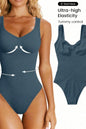 Women's Seamless Yoga Bodysuit – Low Neck Sleeveless Fitness Top