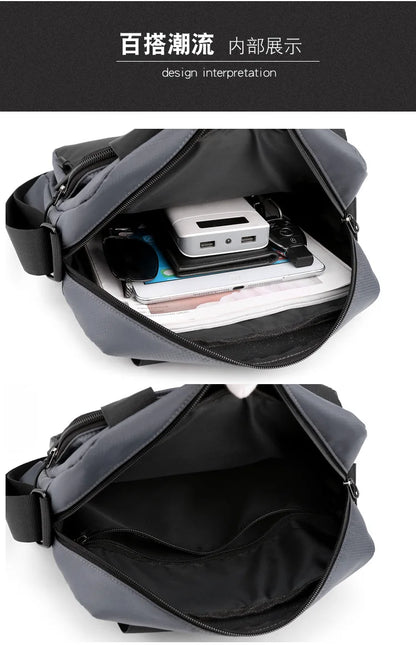 Men's High Capacity Hand Bags New Trendy Cool Men's Shoulder Bags Nylon Messenger Bags Travel Handbag Crossbody Bag Sling Bag