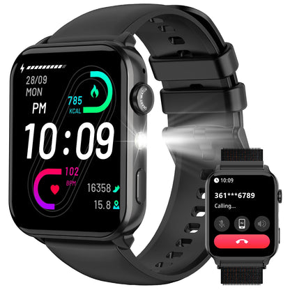Blackview 2025 R30 Max Smartwatch with Flashlight 1.91'' TFT Screen Health Monitoring Bluetooth Call Watches for Men Women Gifts