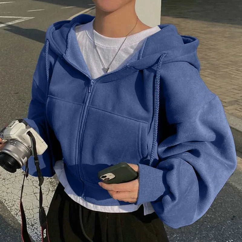 Styledora Fleece Cropped Hoodie