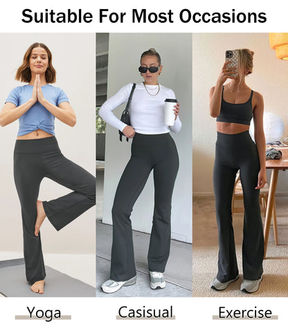 Women's High Waist Flare Yoga Pants – Tummy Control Bootcut Leggings