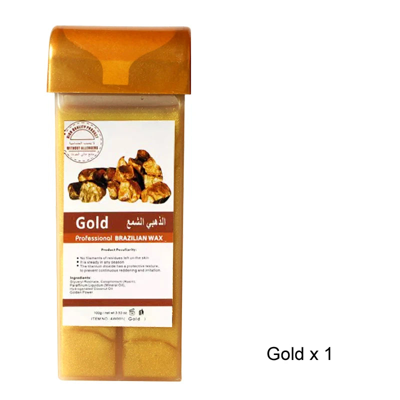 Rose Wax Roll-On Refills-Painless Hair Removal Cartridge for Bikini/Body, Hypoallergenic & 100% Natural Formula,Hair Removal Kit