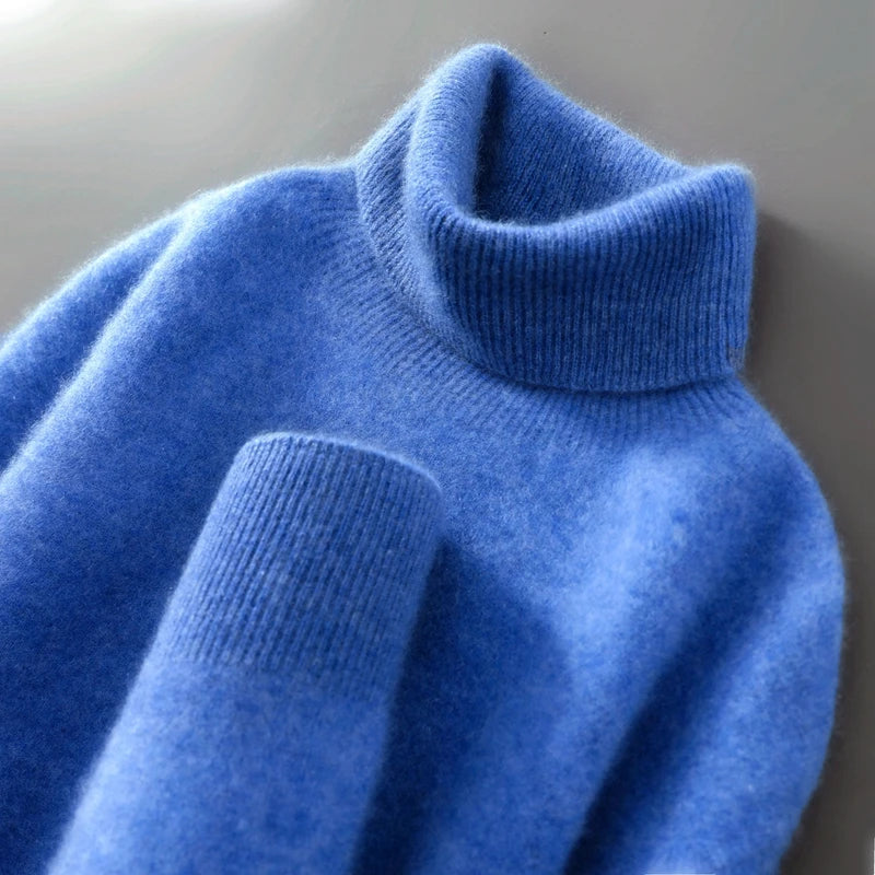 100% wool high neck sweater with pullover for men