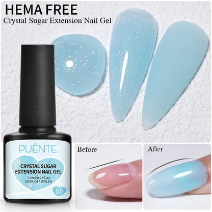30ML Glitter Poly Nail Gel Hema Free Pink Glitter Acrylic Gel Finger Extension Nail Gel Semi-Permanent Nail Varnish For Manicure