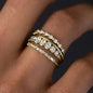 New 4pcs 14k Gold Plated Stacking Rings with Shining Zirconia - Perfect ForWeddings, Parties, and Everyday Wear