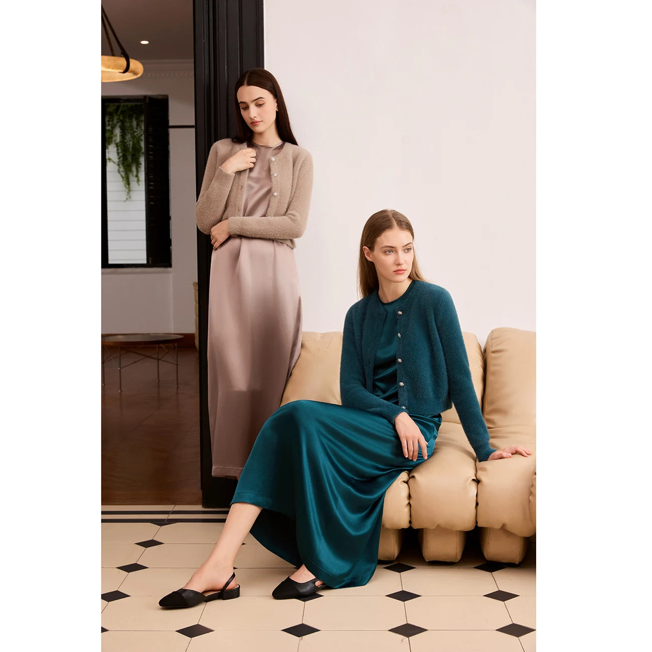 AP Mulheres 2026 Outono e Inverno Mohair Cardigan Senhora Personalizado