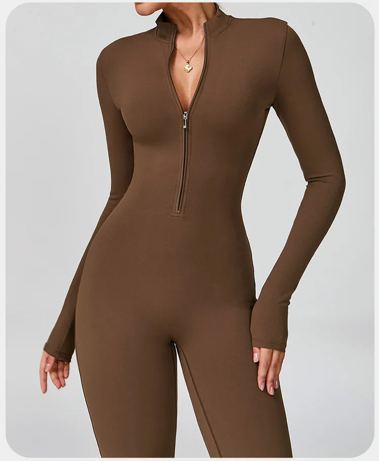 Women's Yoga Onesie Jumpsuit – Long Sleeve Cloud-Feel Sport Tights