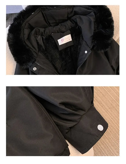 Detachable Pai Overcomes Women's Winter 2026 New Casual Down Cotton Thicken Hooded Coat Female loose Warm Wool Overcoat