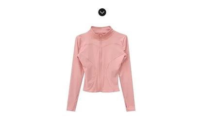Women's Quick-Dry Yoga Jacket – Long Sleeve Slim Fit Zip Running Coat