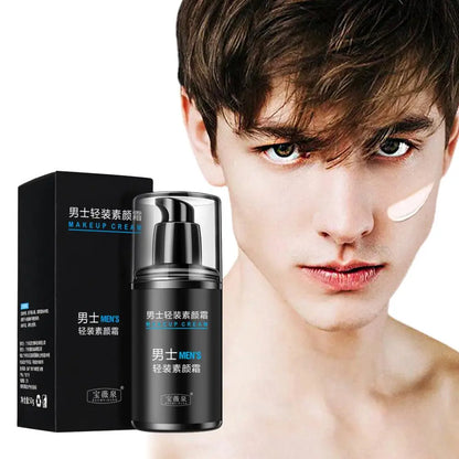 50g Men's Natural Makeup Cream Not Sticky Face Foundation Moisturizing Remove Darken Skin Care Gel Improve Shrink Pore Oil