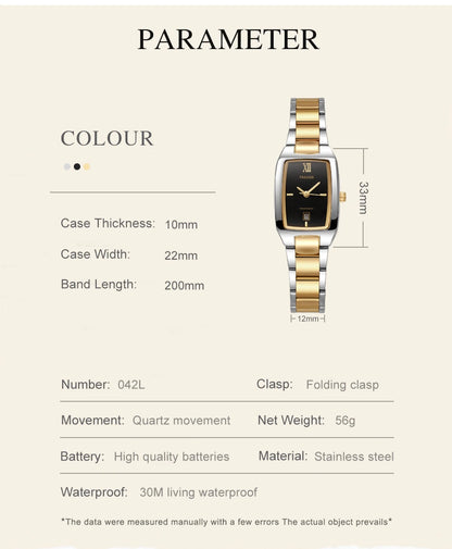 WWOOR Elegant Women's Watch Fashion Stainless Steel Waterproof Ladies Quartz Wristwatch Luxury Bracelet Watches Date Reloj mujer