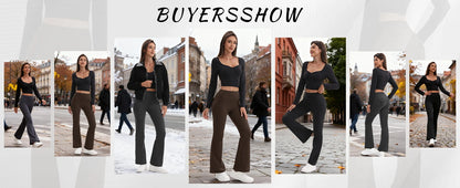 Women's High Waist Flare Yoga Pants – Tummy Control Bootcut Leggings