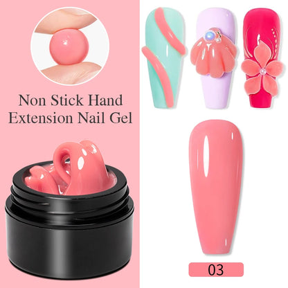 30ML Glitter Poly Nail Gel Hema Free Pink Glitter Acrylic Gel Finger Extension Nail Gel Semi-Permanent Nail Varnish For Manicure