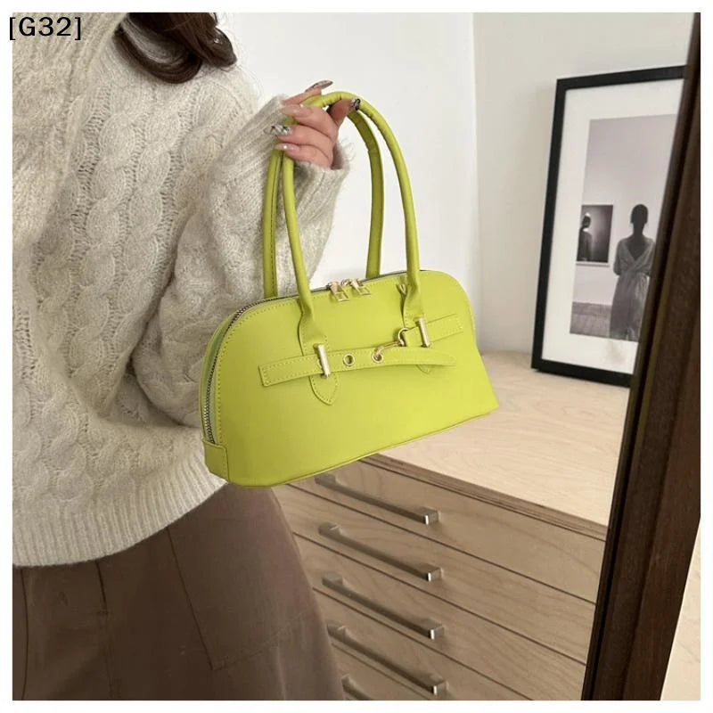 Women's Fashionable Handbag Retro Style Crossbody Bag For Commuting Soft PU Shoulder Bag[G32]