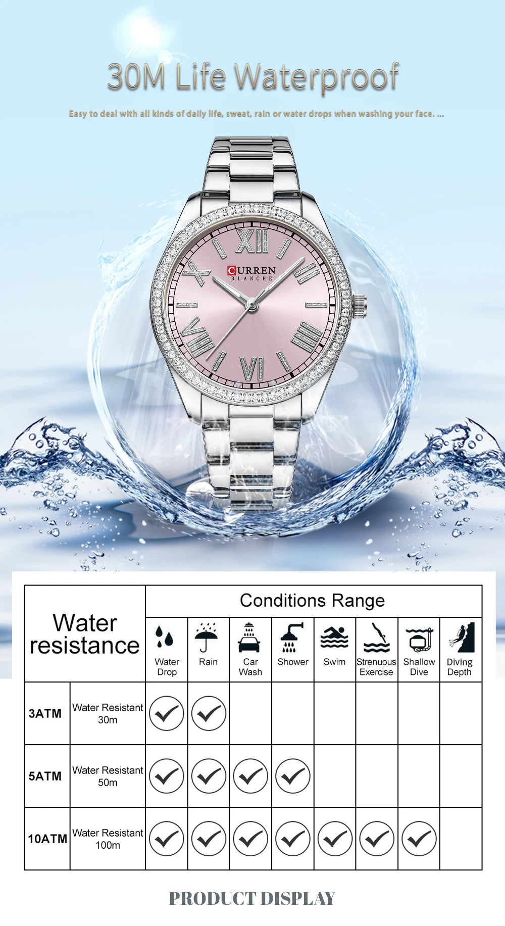 CURREN Luxury Watch Women Ring Necklace Earrings Rhinestone Fashion Wristwatch Female Casual Ladies Watches Bracelet 5PCS Set