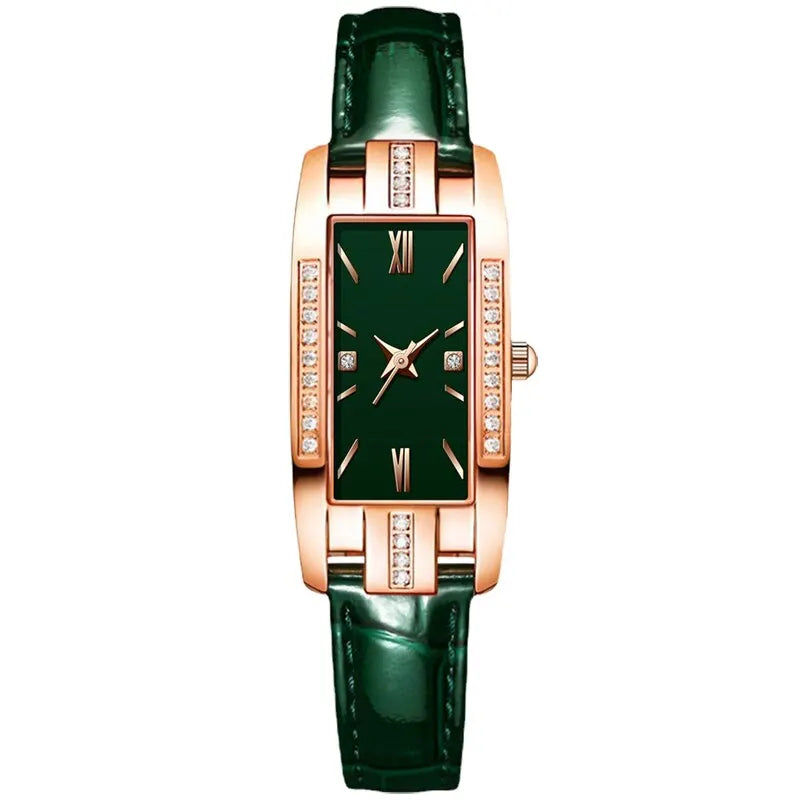 Reloj Mujer 2023 Fashion Diamond Square Watches Women Leather Quartz Watch Elegant Retro Womens Wrist Watch Relogio Feminino