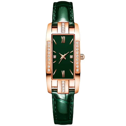 Reloj Mujer 2023 Fashion Diamond Square Watches Women Leather Quartz Watch Elegant Retro Womens Wrist Watch Relogio Feminino