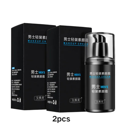 50g Men's Natural Makeup Cream Not Sticky Face Foundation Moisturizing Remove Darken Skin Care Gel Improve Shrink Pore Oil