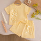 Short-Sleeve Top and Shorts Baby Girl Clothes Cute Beach Baby Outfit Set