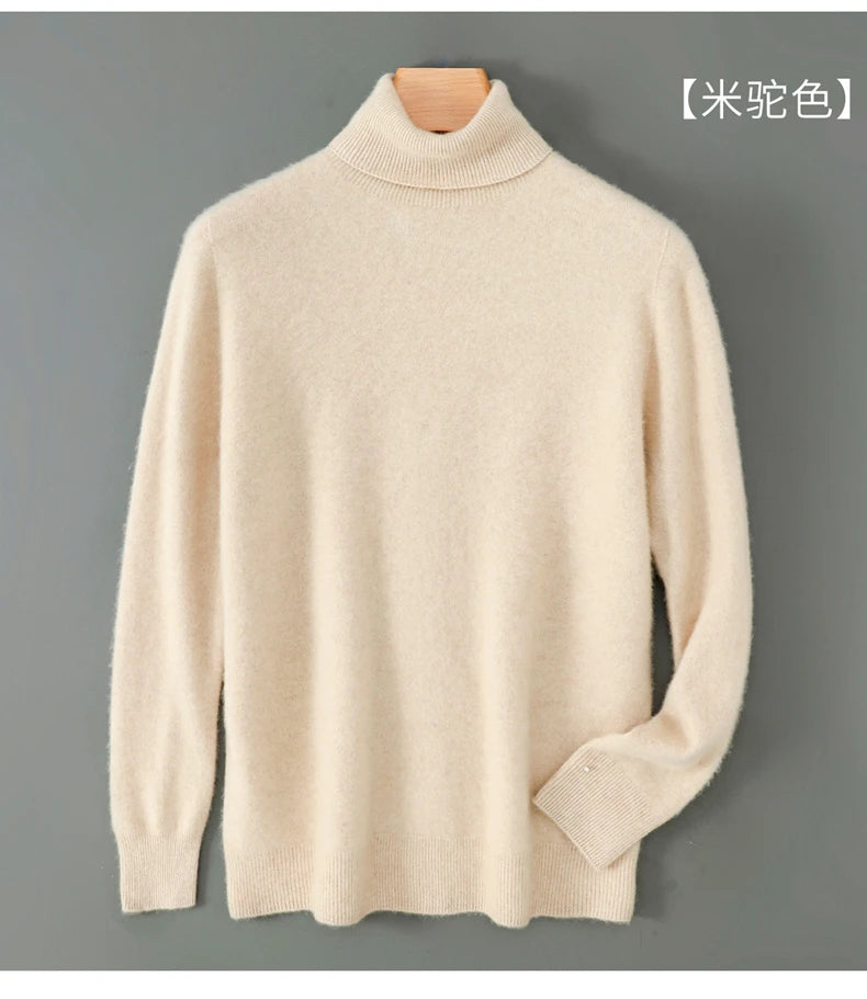 100% wool high neck sweater with pullover for men