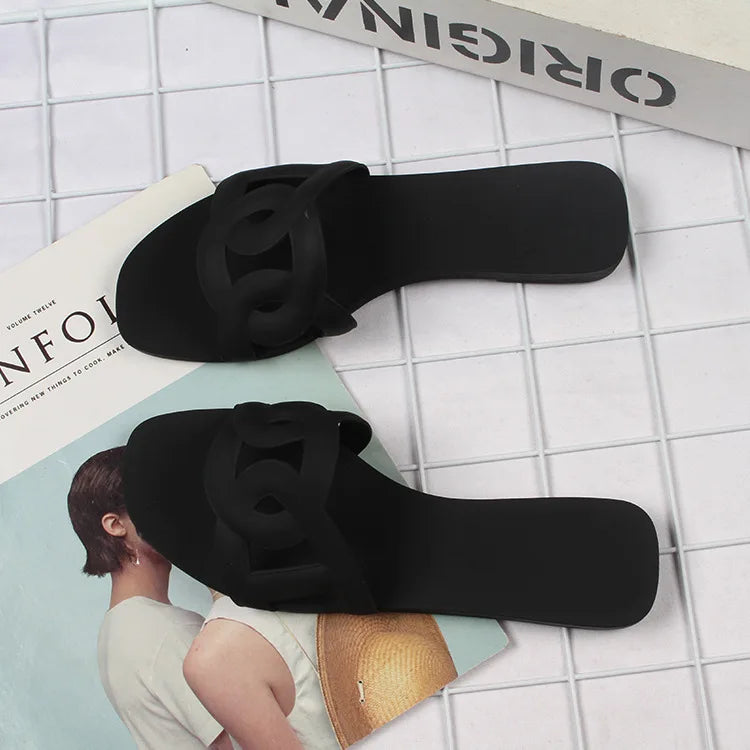 Woman Flat Slippers Candy Color Sandals