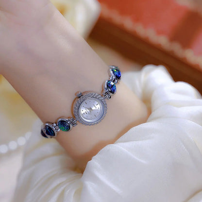 Gold Women Bracelet Watches Luxury Brand Dress Quartz Small Dial Ladies Wrist Watches Rhinestone Rose Gold Watches For Women