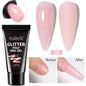 30ML Glitter Poly Nail Gel Hema Free Pink Glitter Acrylic Gel Finger Extension Nail Gel Semi-Permanent Nail Varnish For Manicure