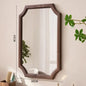 Retro Solid Wood Dressing Mirror Makeup Mirror Wall-mounted Bathroom Toilet Wall-mounted Punch-free Rectangular Bathroom Mirror