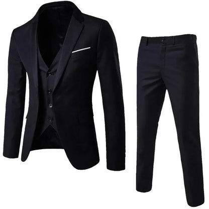 Suits For Men 3 Pieces Set Elegant Wedding  Fashion Classic Full Jackets Vest Pants Blazers Outfit 2026 Formal Costume