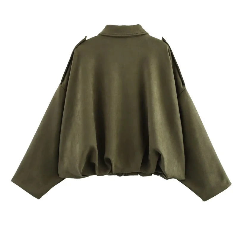 Styledora Suede Oversized Jacket