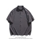 LEGIBLE Summer Shirts Men Loose Thin Cotton Short Sleeve Shirts Male Fashion Stand Solid Color 4XL 5XL