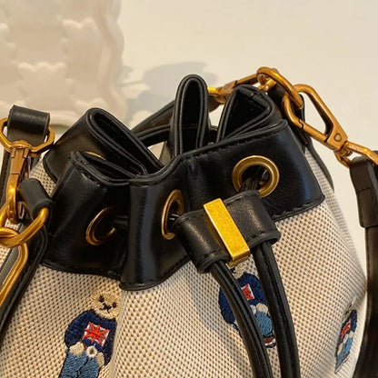 Drawstring Bucket Bag Large Capacity Women's Handheld Crossbody Messenger Bag Large Capacity Handheld Shoulder Armpit Bag