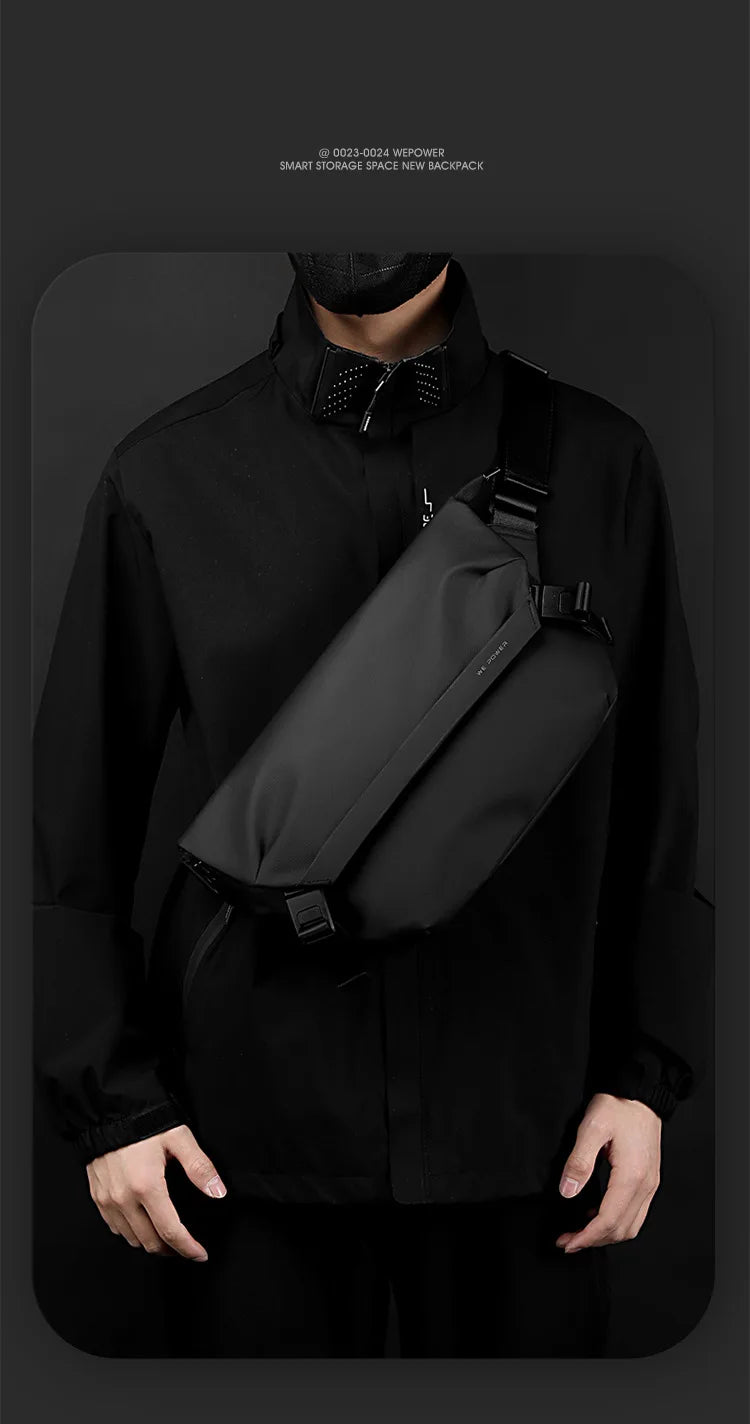 New Versatile Work Suit Shoulder Bag Men's Casual Single Crossbody Backpack Trendy Small Square Chest Bags Мужская сумка Bolsas