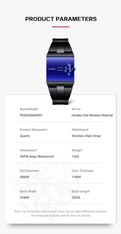 POEDAGAR Fashion Military Man Clock Waterproof Stainless Steel Elegant Man Wristwatch Quartz Business Men's Watches Reloj Hombre