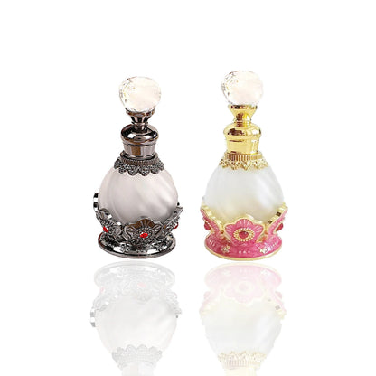 15ml Retro Arabic Dubai Metal Flower Perfume Bottle Essential Oil Attar Refillable Bottle Plum Blossom Flower Design 886