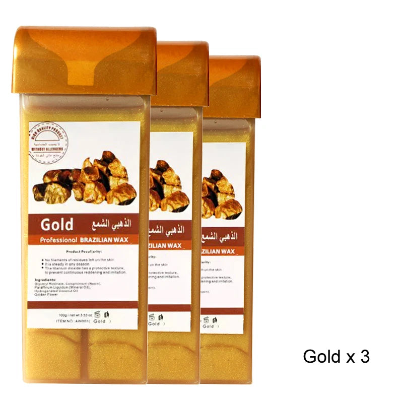 Rose Wax Roll-On Refills-Painless Hair Removal Cartridge for Bikini/Body, Hypoallergenic & 100% Natural Formula,Hair Removal Kit