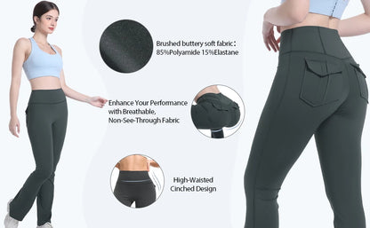 Women's High Waist Flare Yoga Pants – Tummy Control Bootcut Leggings