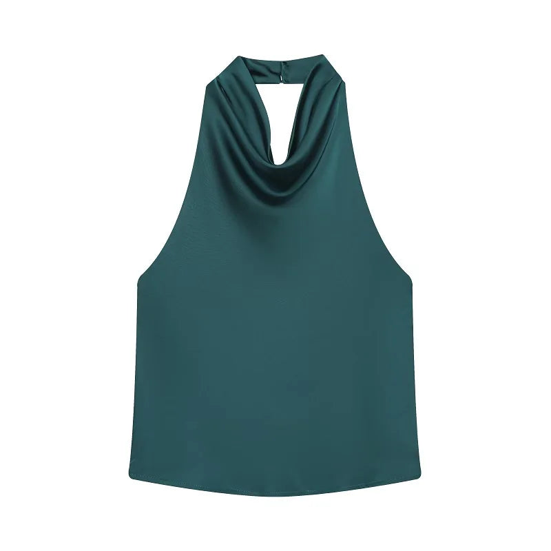 Styledora Satin Halter Top