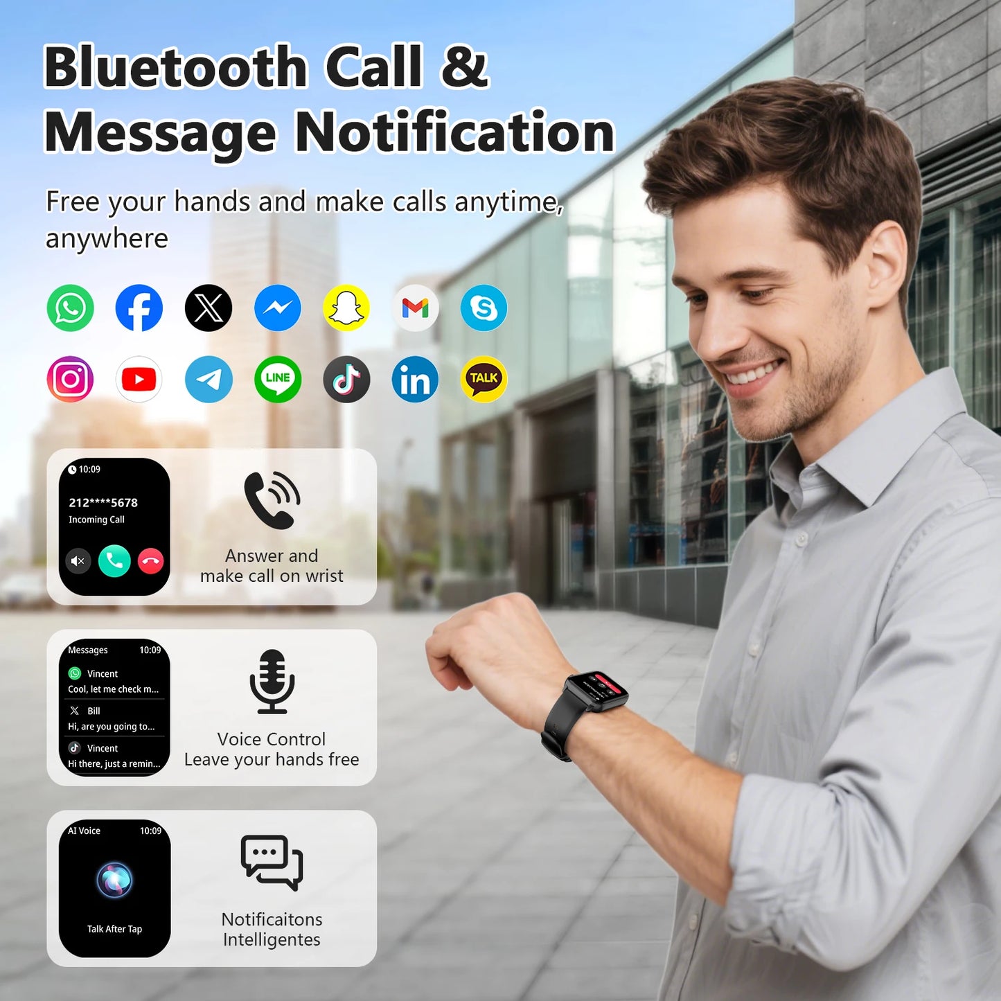 Blackview 2025 R30 Max Smartwatch with Flashlight 1.91'' TFT Screen Health Monitoring Bluetooth Call Watches for Men Women Gifts