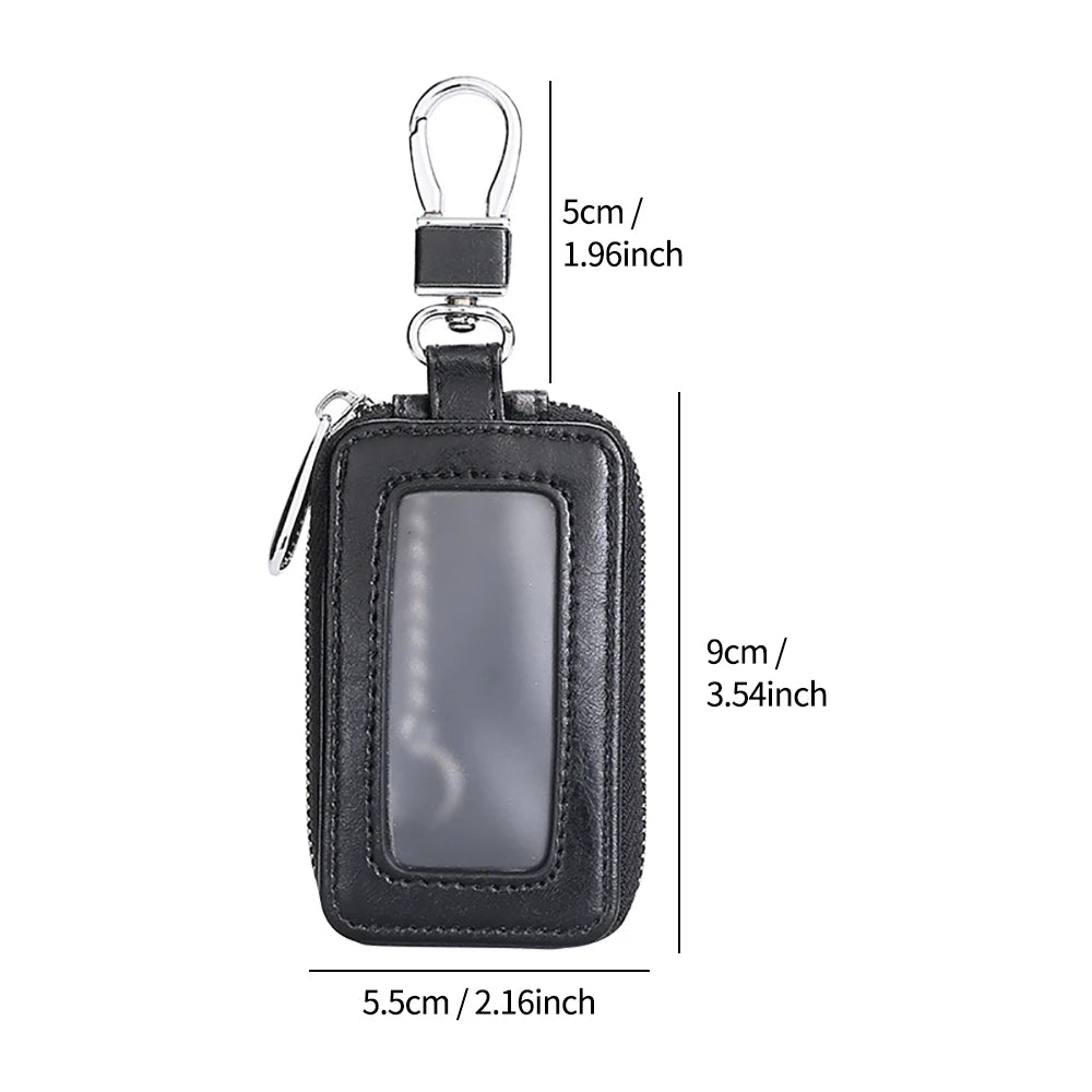 Visual Mirror Key Case Men & Women Leather Car Key Bag Wallet Fashion Housekeeper Holders Key Rings Home Key Zipper Bag