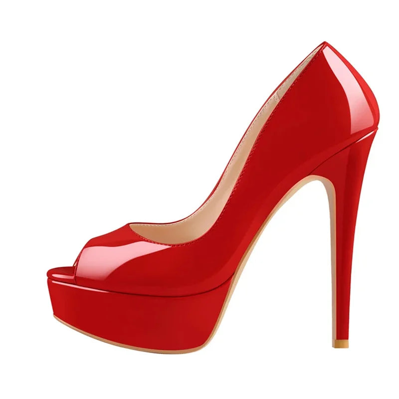 Crossdresser Sexy StilettosWomen Platform Peep Toe High Heel Sandals