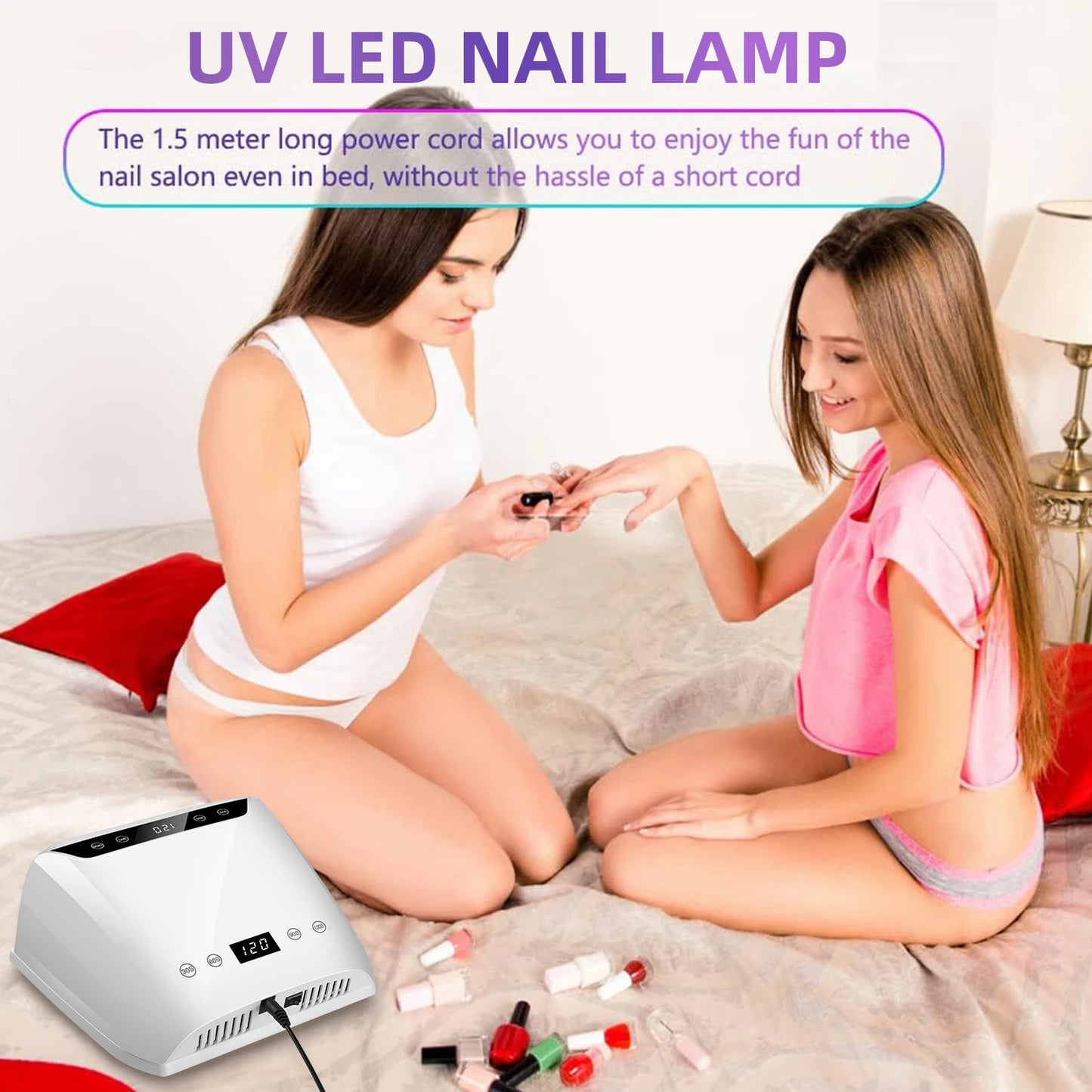 72LEDS Nail Drying Lamp For Nails Gel Polish With 4 Timer Setting HD Display Screen Auto Sensor Professional Nail Drying Machine