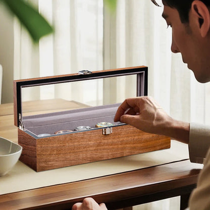 Wooden Watch Box Mens Watch Case Storage Box Travel Luxury Watches Organizer Display Collection Portable Storage Boxes Men Gift