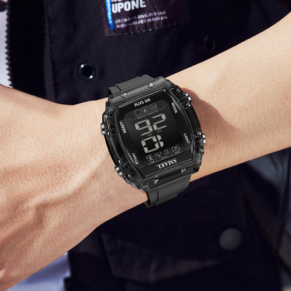 SMAEL Digital Watches Big Dial Rectangle Sport Watches LED Date 8108 Digital Watches 50m Waterproof Shockproof Men's Wristwatch