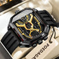 POEDAGAR Luxury Men Wristwatch Date Week Luminous LED Quartz Man Clock Silicone Strap Electronic Dual Time Fashion Men's Watches