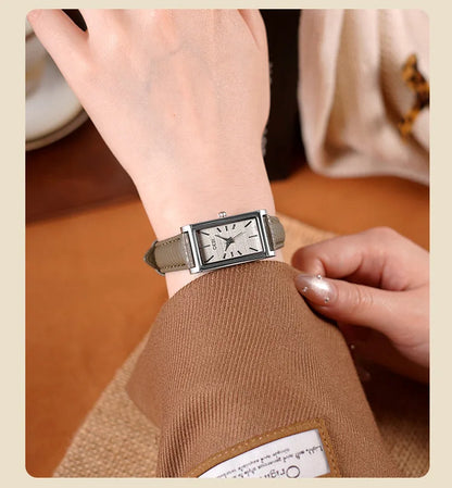 Ladies Watch Simple High-end Feel  Ankela Red Square Temperament Retro Style Waterproof belt Women's Fashion Quartz Watches