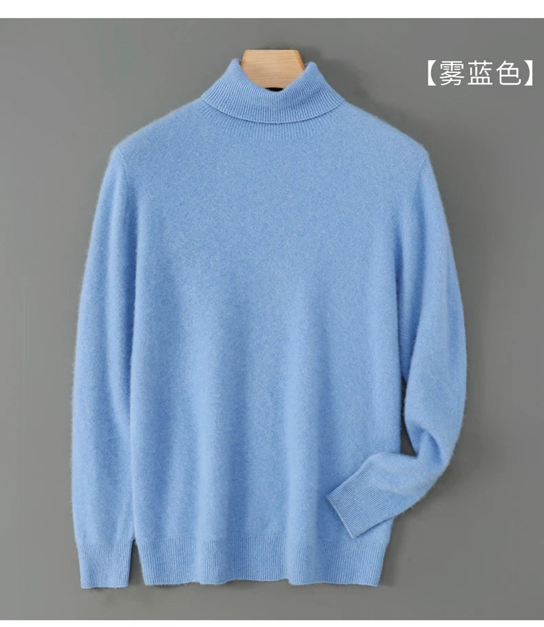 100% wool high neck sweater with pullover for men